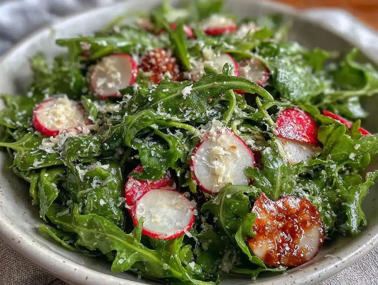 arugula and radish salad preparation steps