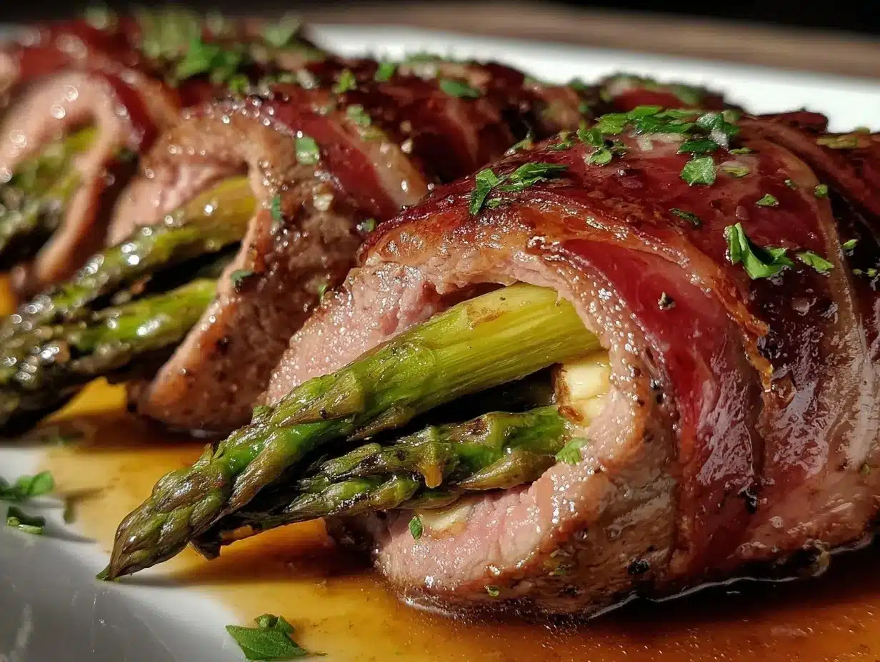 asparagus and prosciutto stuffed pork tenderloin preparation steps