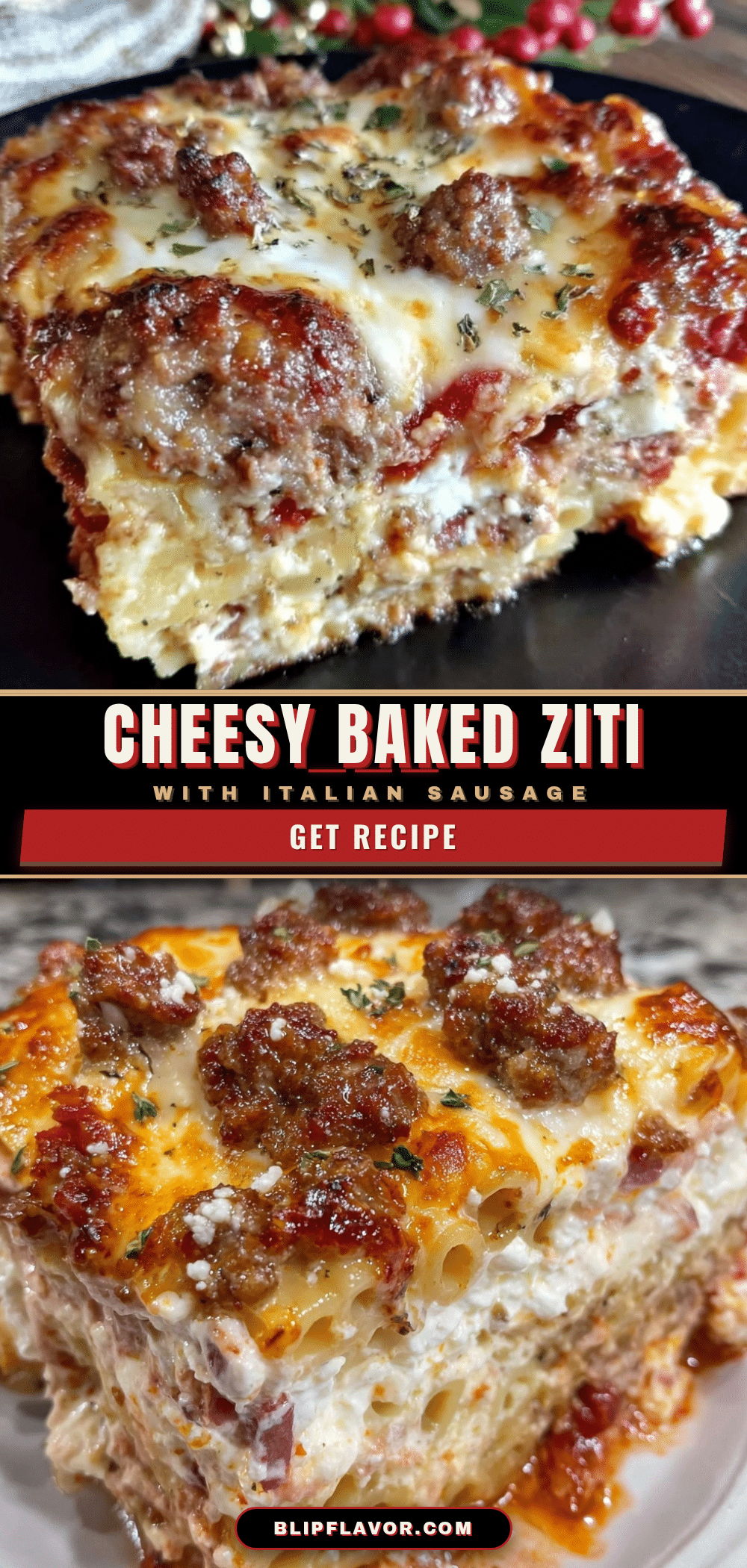 baked ziti with italian sausage and ricotta recipe