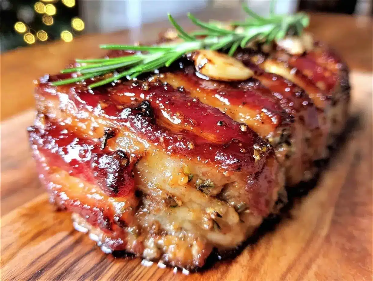 BBQ bacon-wrapped meatloaf preparation steps