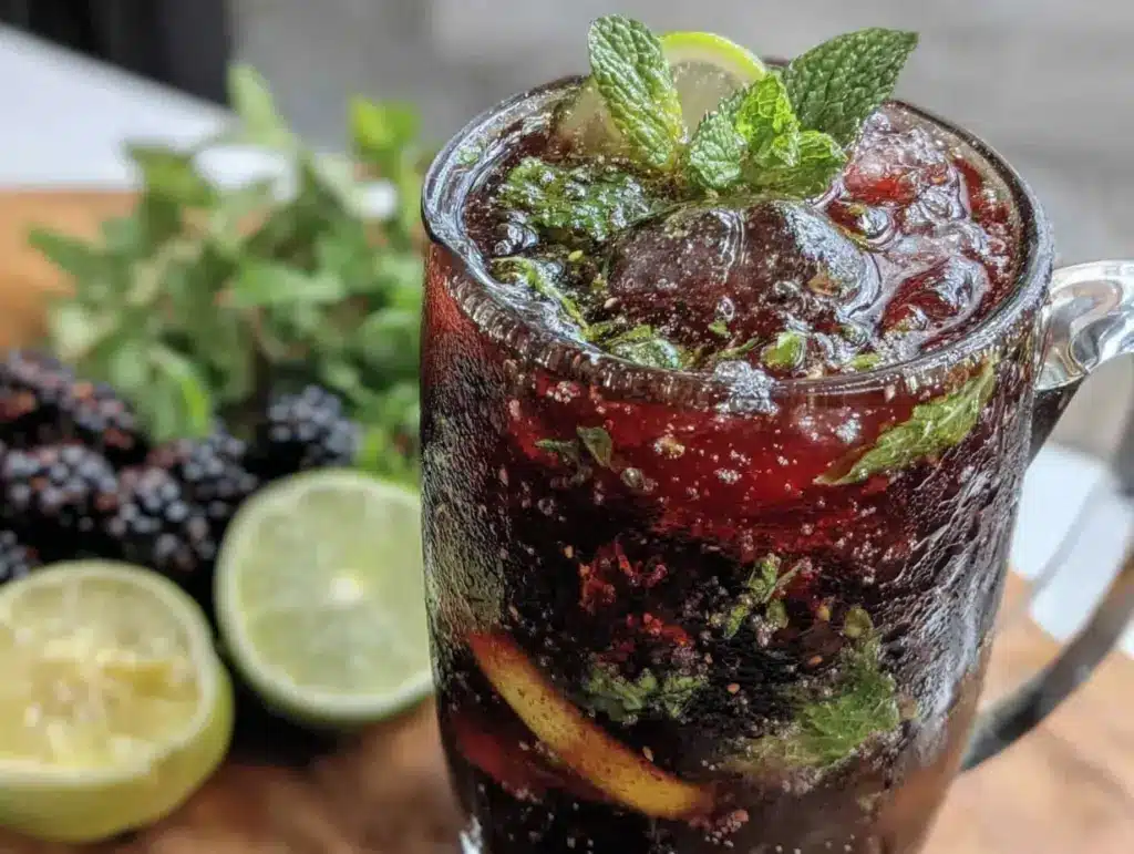 blackberry mint mojito pitcher - featured image