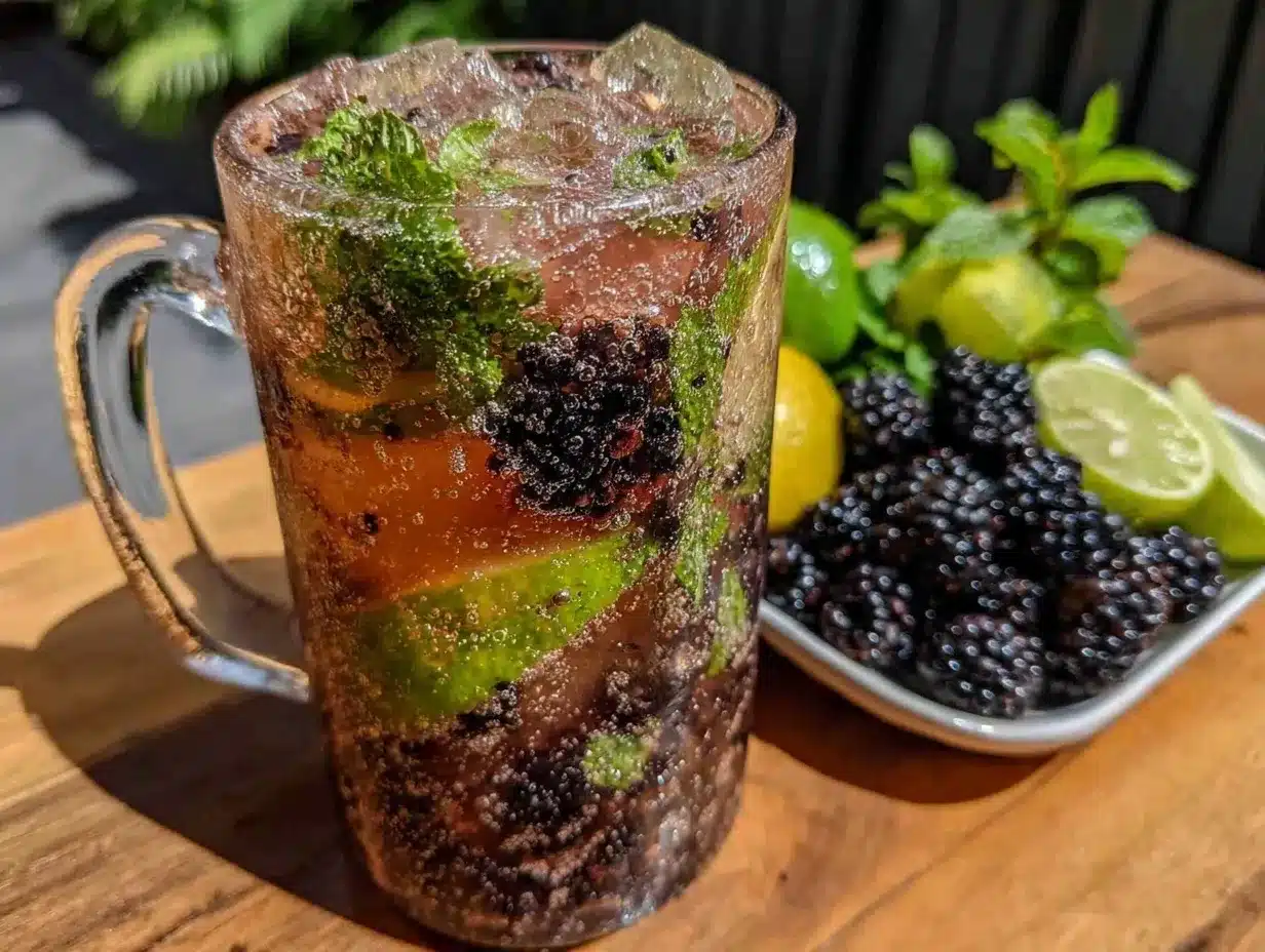 blackberry mint mojito pitcher preparation steps