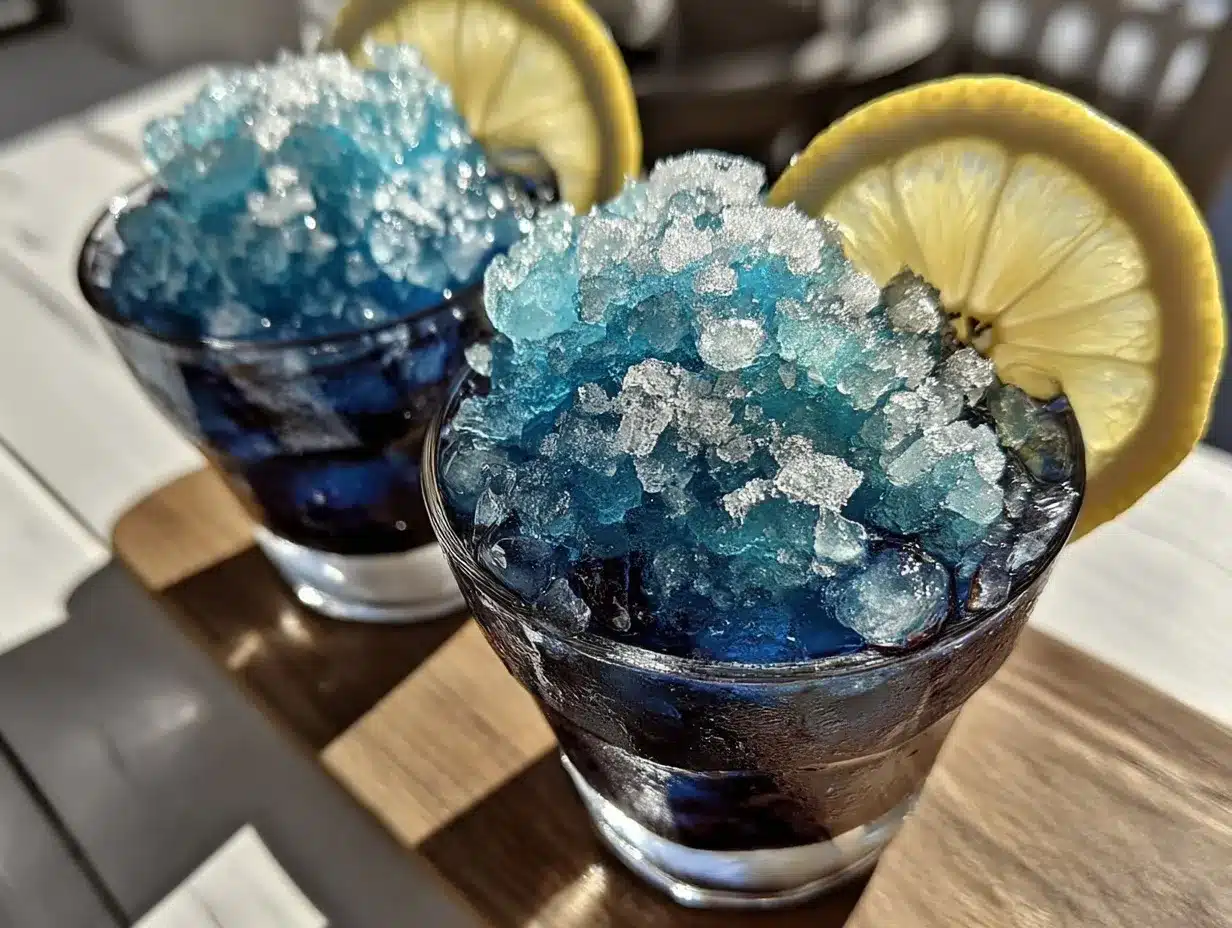 blue raspberry lemonade slushies preparation steps