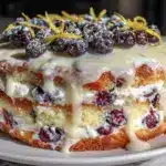 blueberry lemon icebox cake - featured image