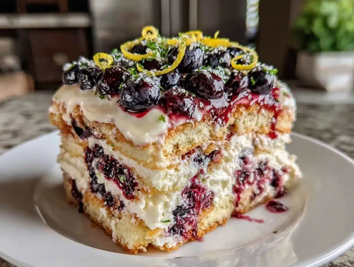 blueberry lemon icebox cake preparation steps
