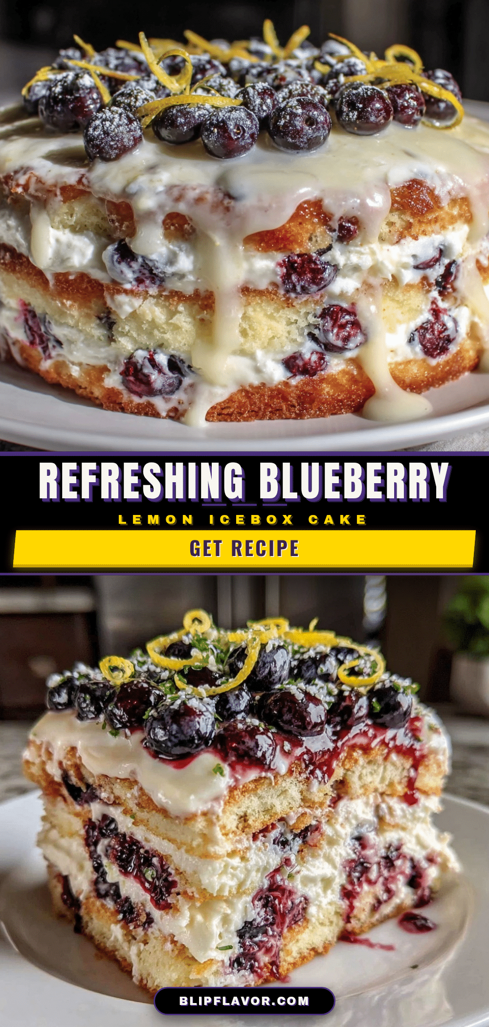 blueberry lemon icebox cake recipe