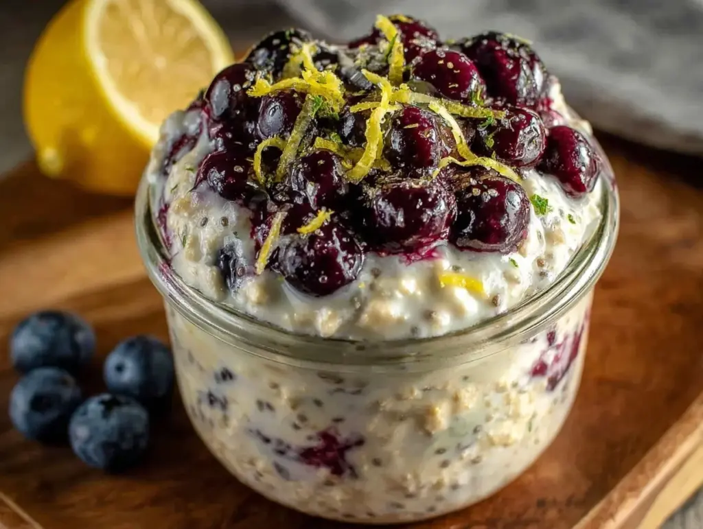 blueberry lemon overnight oats - featured image