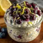 blueberry lemon overnight oats - featured image
