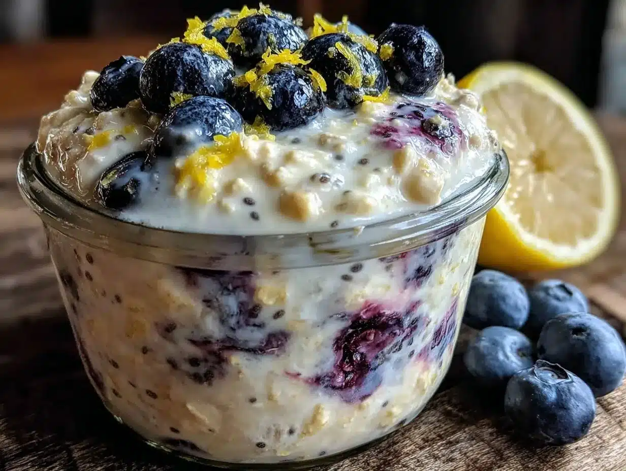 blueberry lemon overnight oats preparation steps