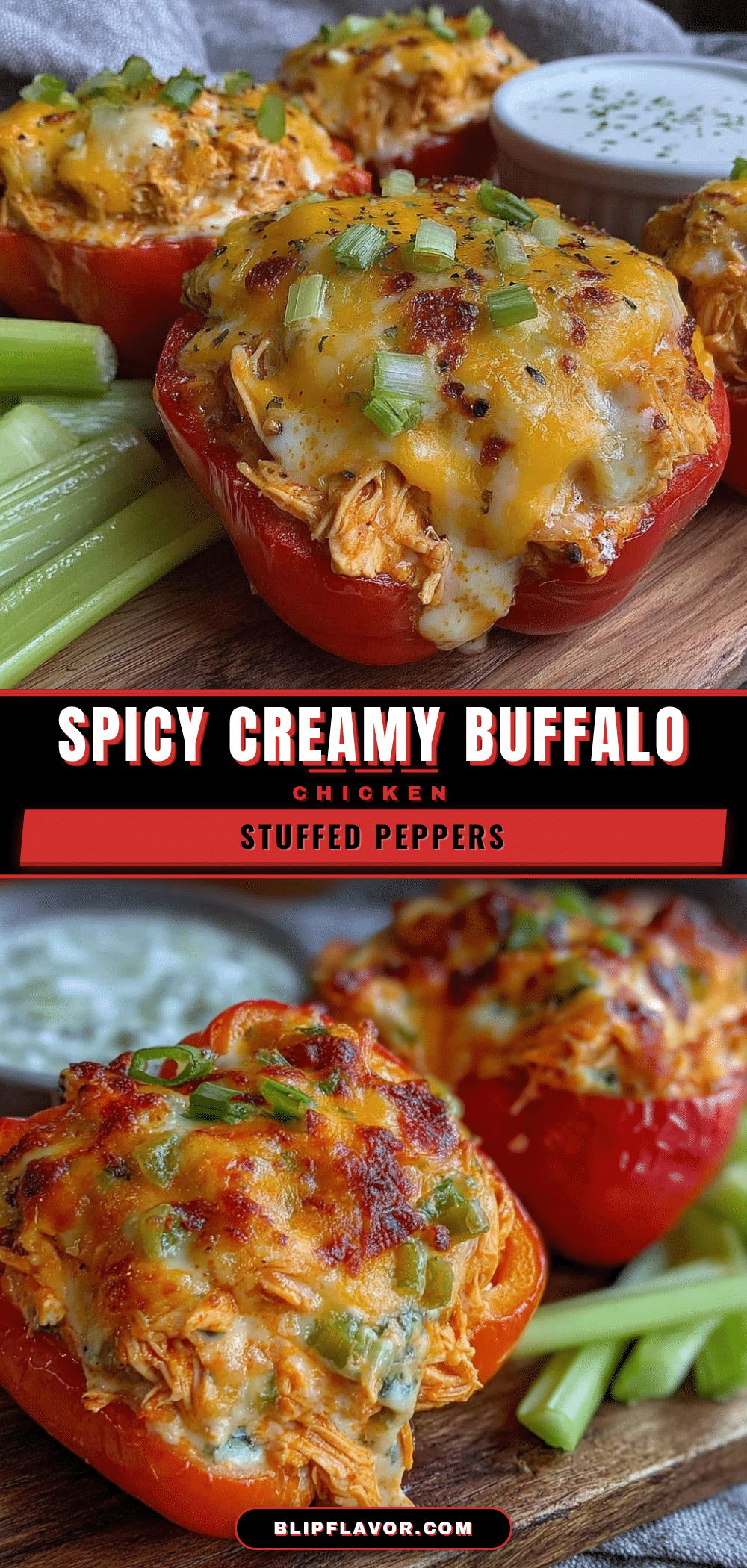 buffalo chicken stuffed peppers recipe
