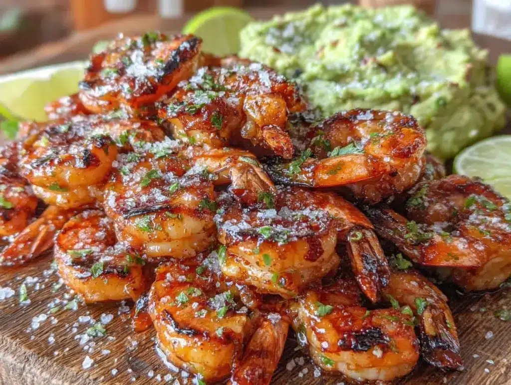 cilantro lime grilled shrimp skewers - featured image