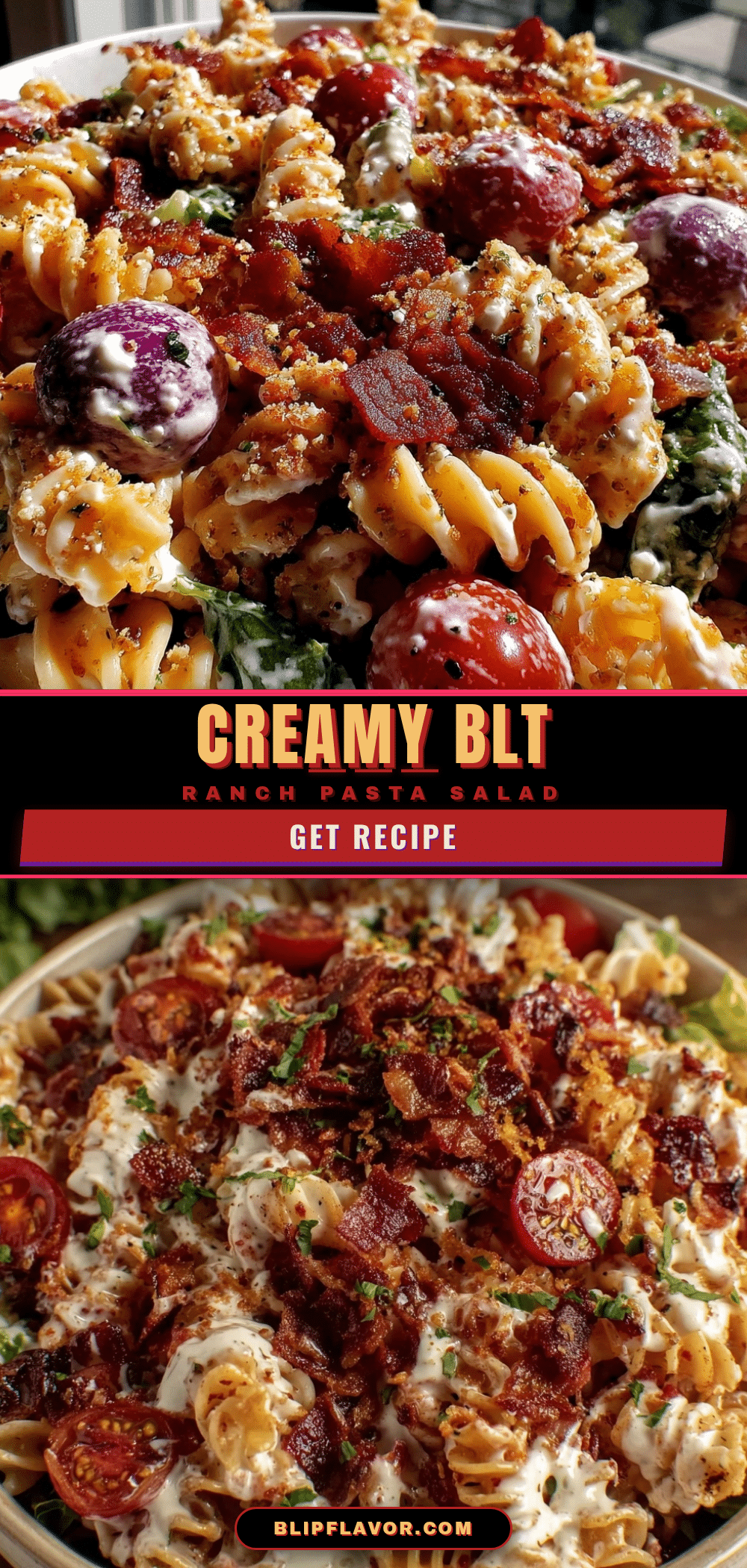 creamy BLT ranch pasta salad recipe