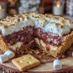 creamy frozen s’mores pie - featured image