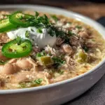creamy slow cooker white chicken chili - featured image