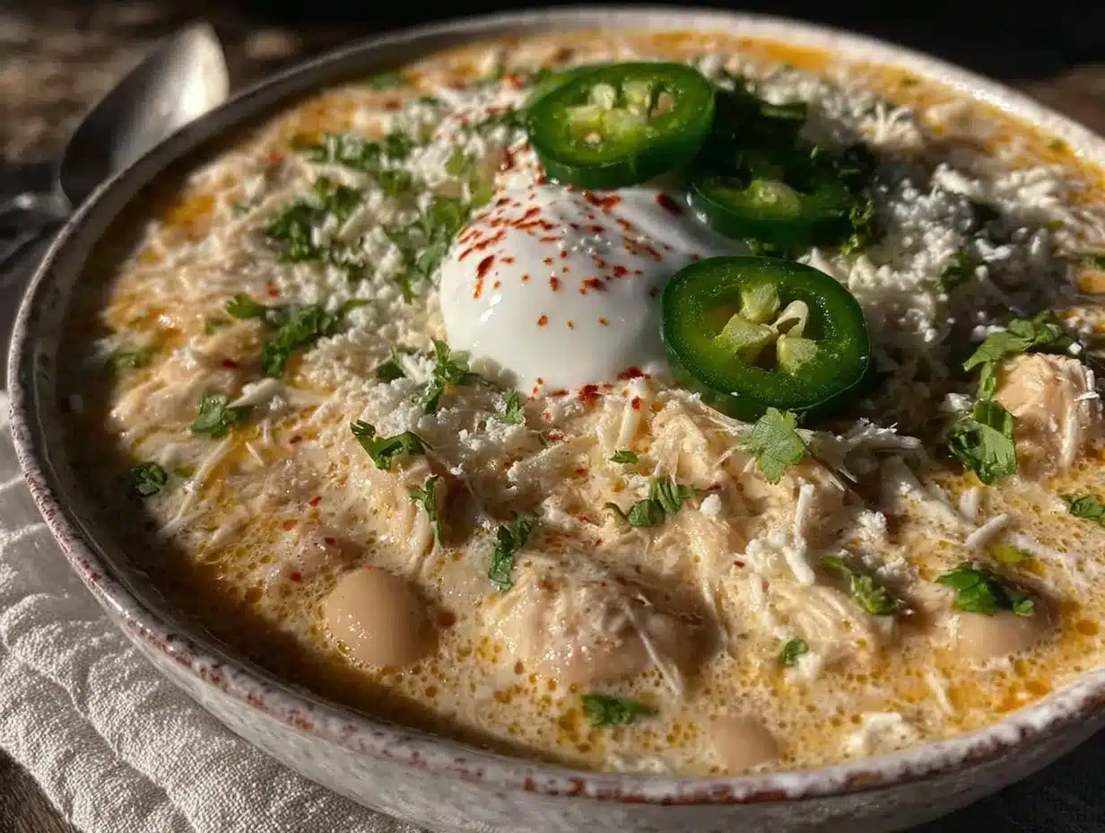 creamy slow cooker white chicken chili preparation steps