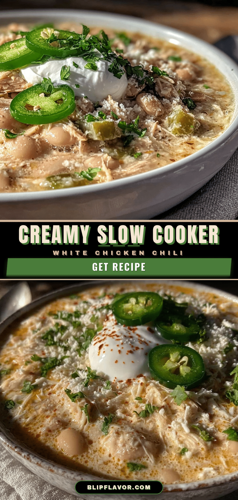 creamy slow cooker white chicken chili recipe