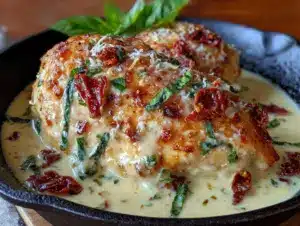 creamy sun-dried tomato chicken skillet - featured image