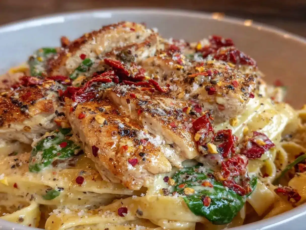 creamy tuscan chicken pasta preparation steps