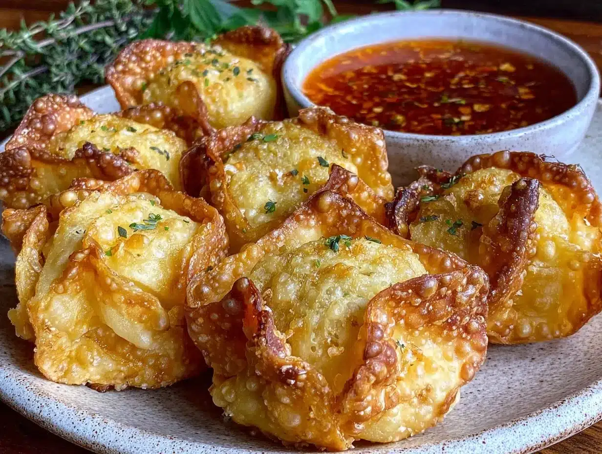 crispy baked cream cheese wontons preparation steps