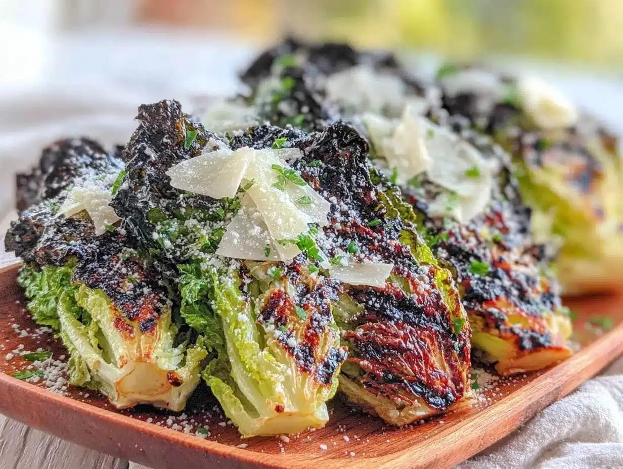 crispy grilled romaine caesar salad preparation steps