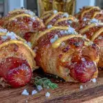 crispy mini hot dog pigs in blankets - featured image