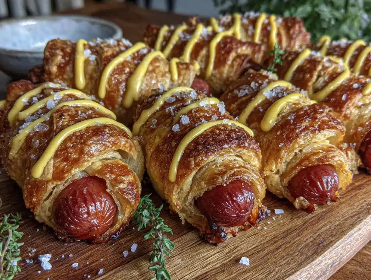 crispy mini hot dog pigs in blankets preparation steps