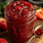 easy no cook strawberry freezer jam - featured image
