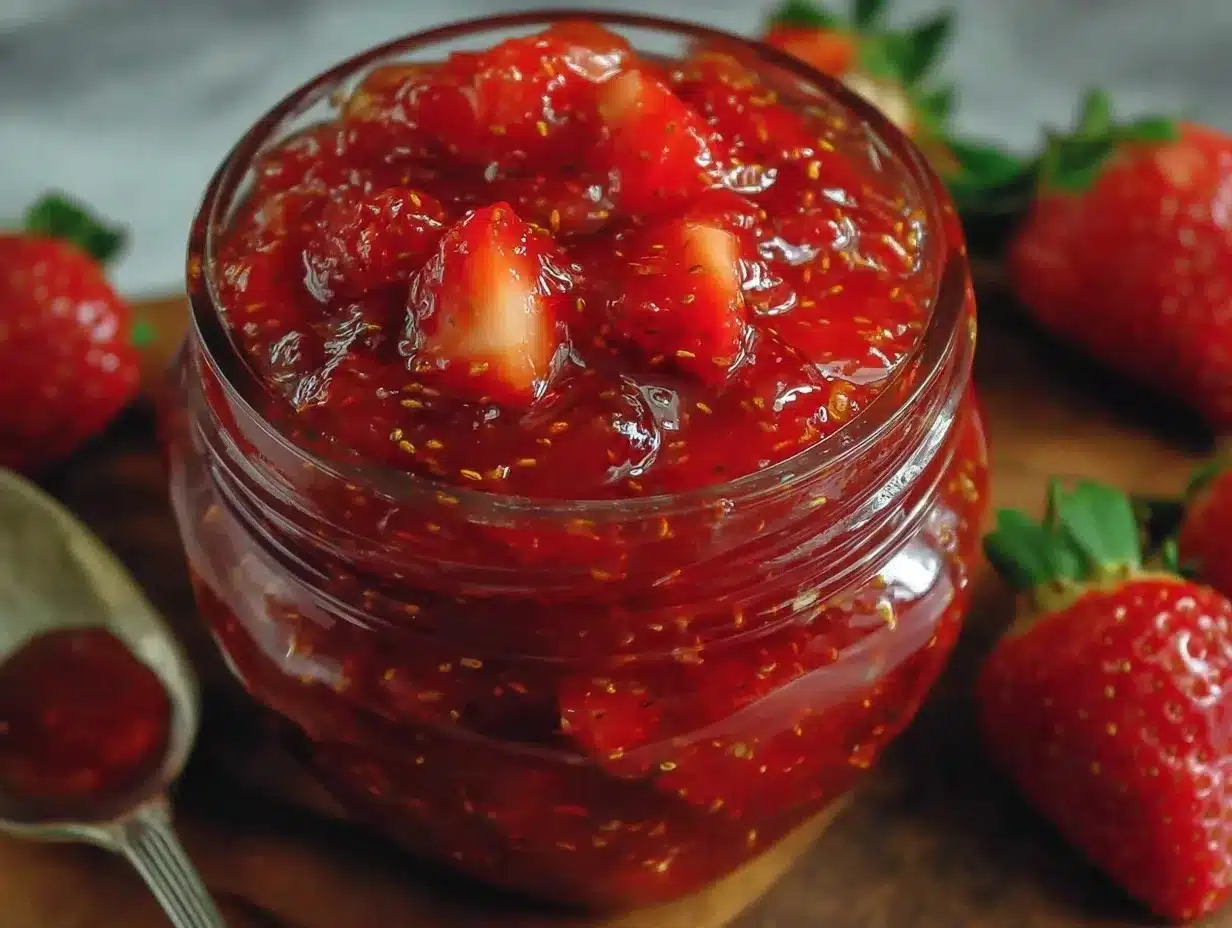 easy no cook strawberry freezer jam preparation steps