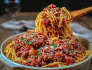 easy one-pot spaghetti with meat sauce - featured image