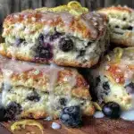fluffy lemon blueberry scones - featured image