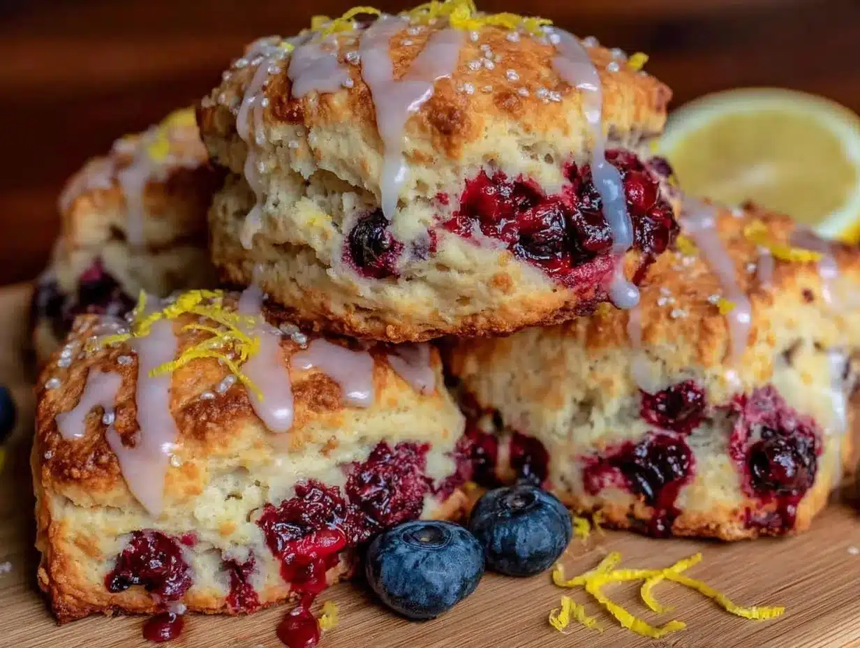 fluffy lemon blueberry scones preparation steps