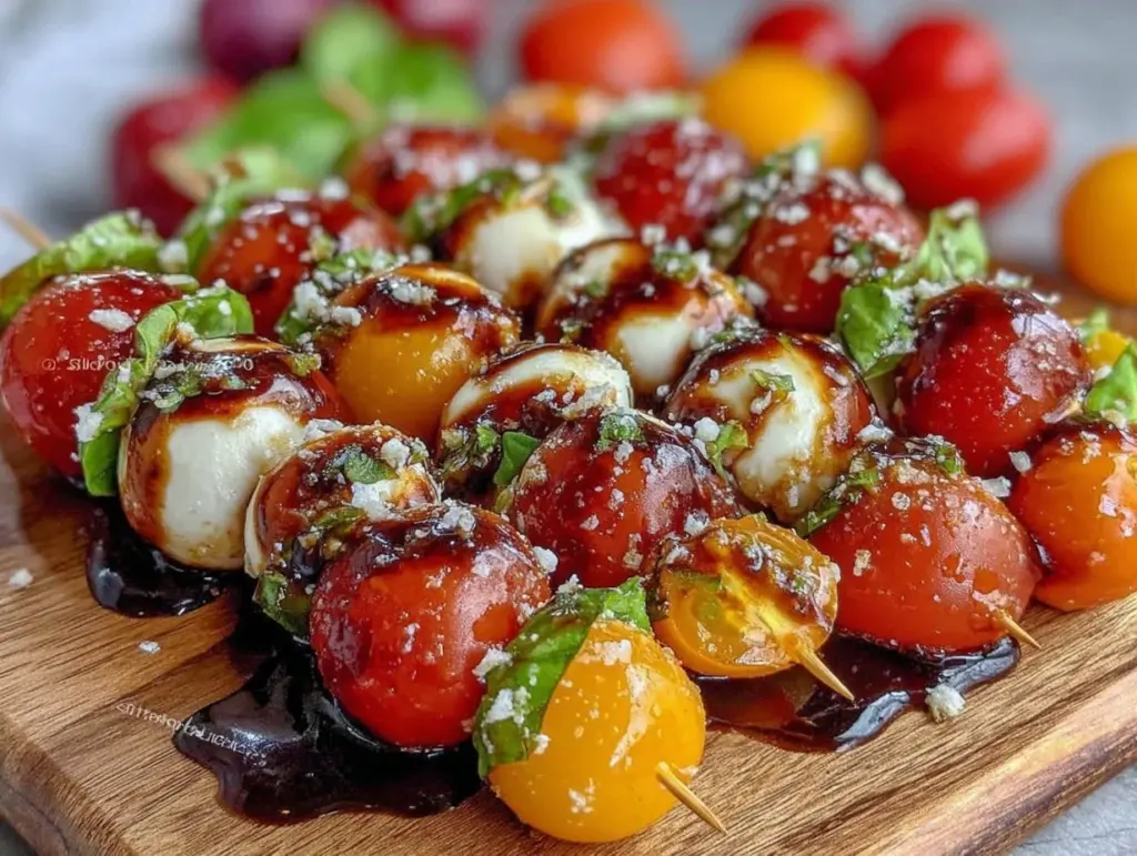 fresh caprese skewers - featured image