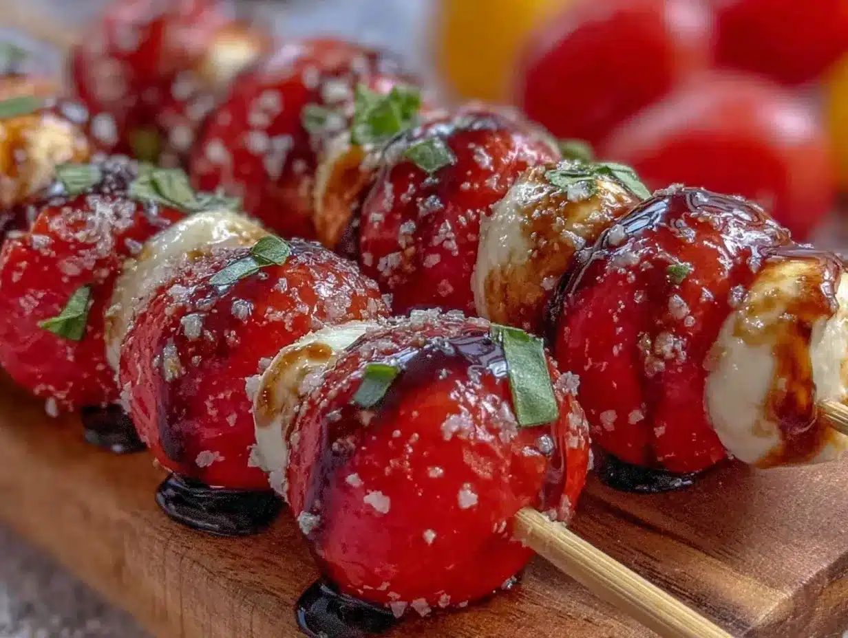 fresh caprese skewers preparation steps