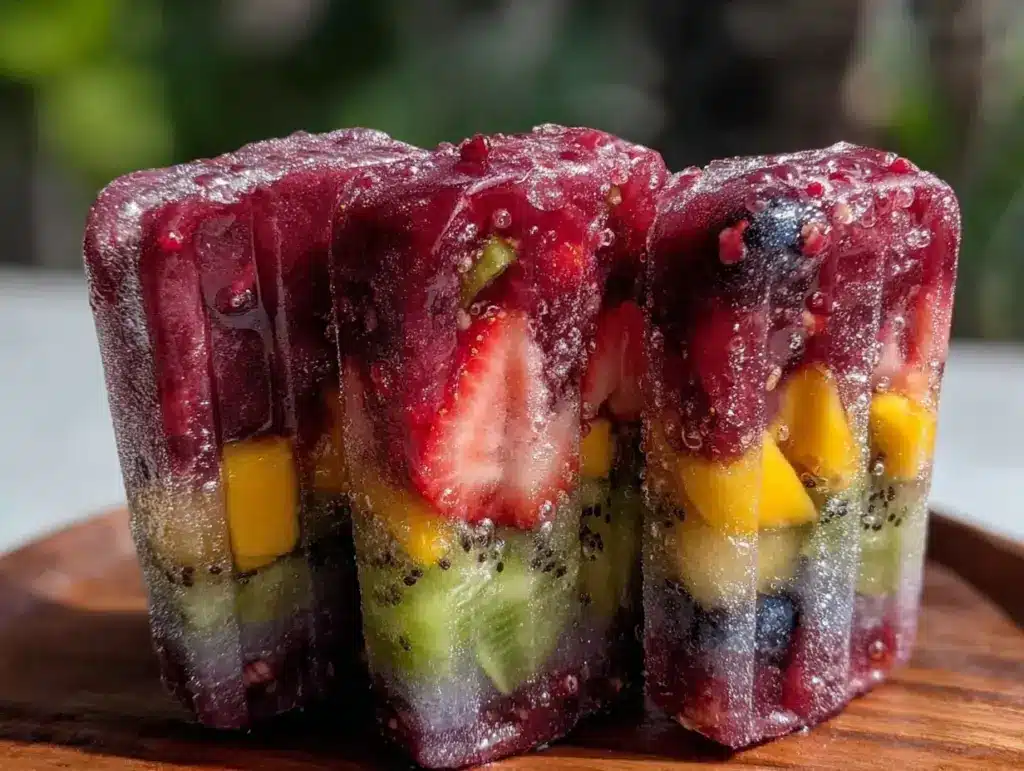 fresh homemade rainbow popsicles - featured image