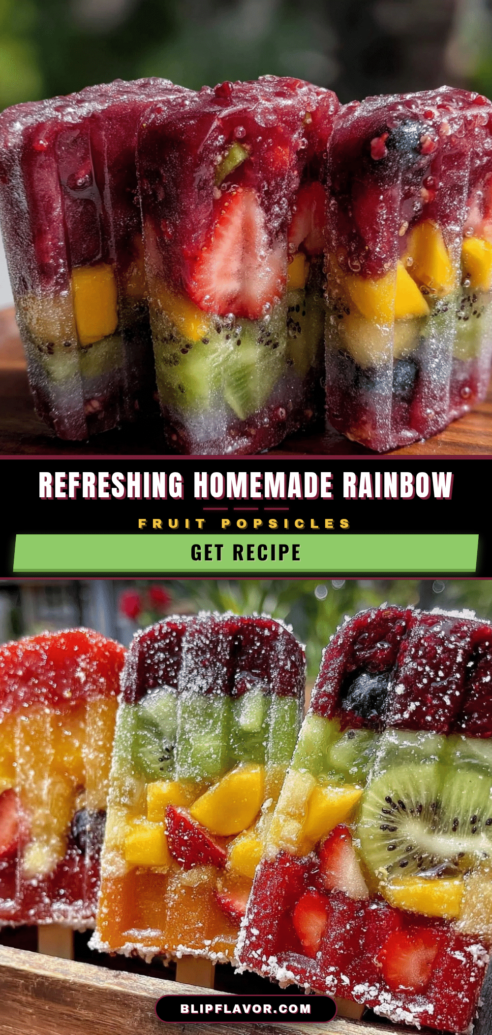 fresh homemade rainbow popsicles recipe
