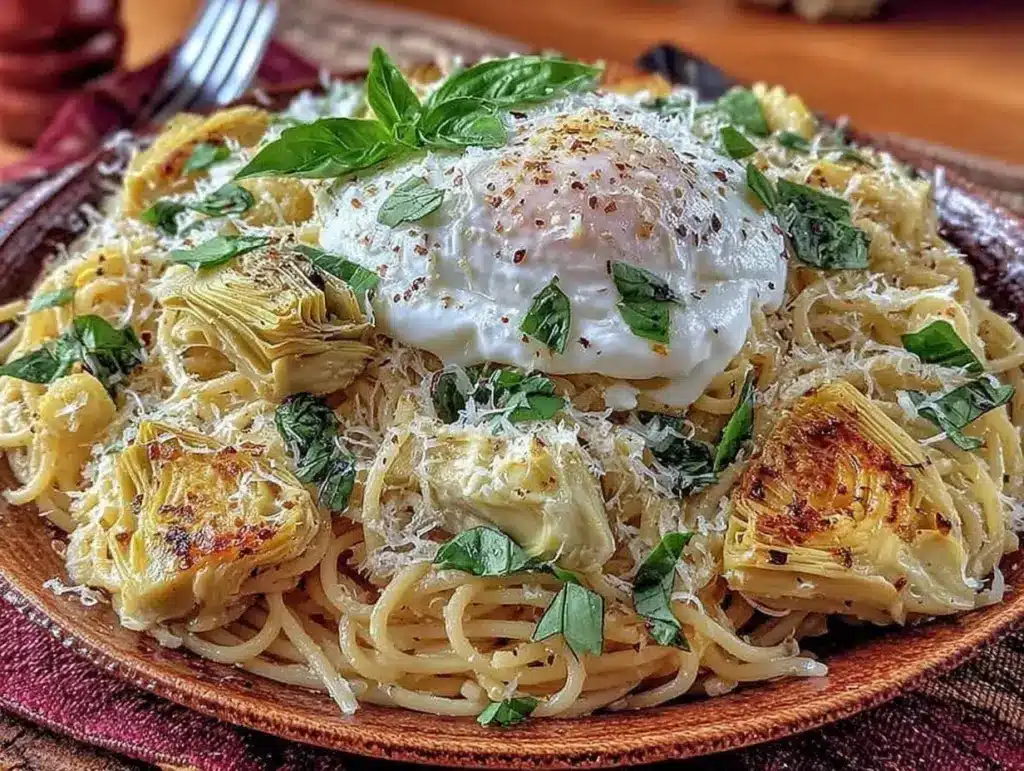 fresh lemon artichoke pasta - featured image