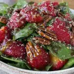 fresh strawberry spinach salad - featured image