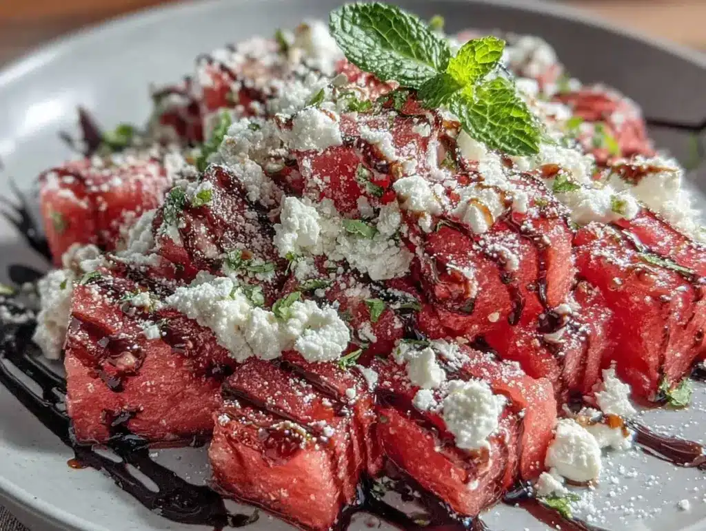 fresh watermelon feta salad - featured image