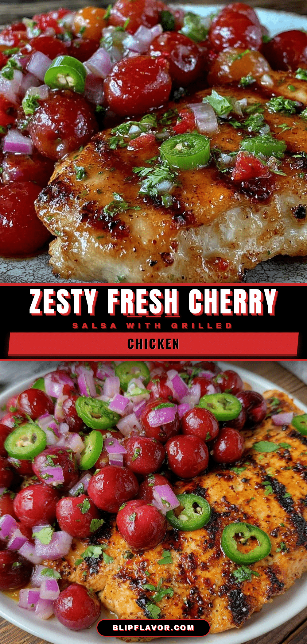 fresh zesty cherry salsa with grilled chicken recipe