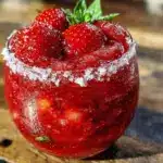 frozen strawberry basil margarita - featured image