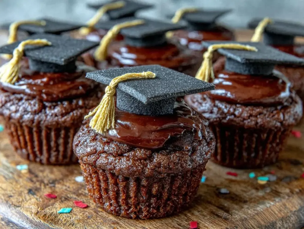 graduation cap cupcakes - featured image