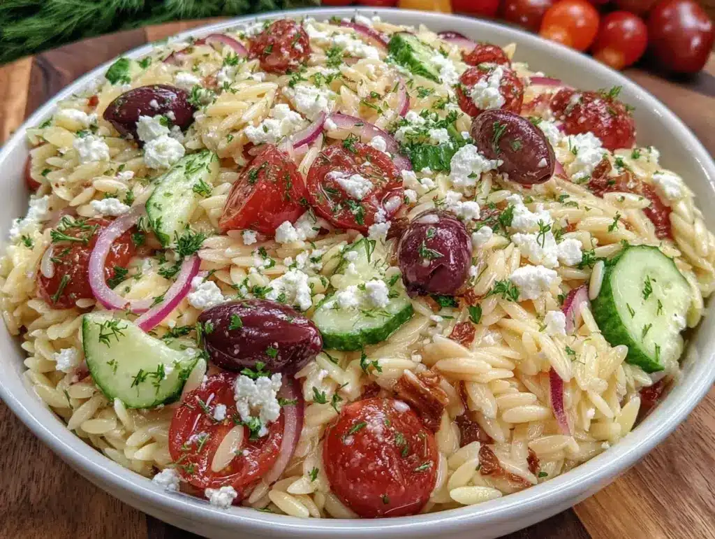 Greek Orzo Pasta Salad - featured image