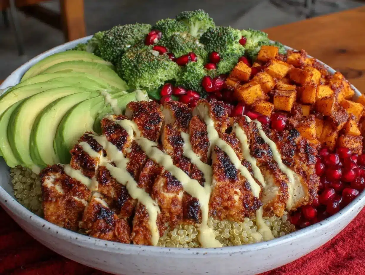 grilled chicken buddha bowl preparation steps