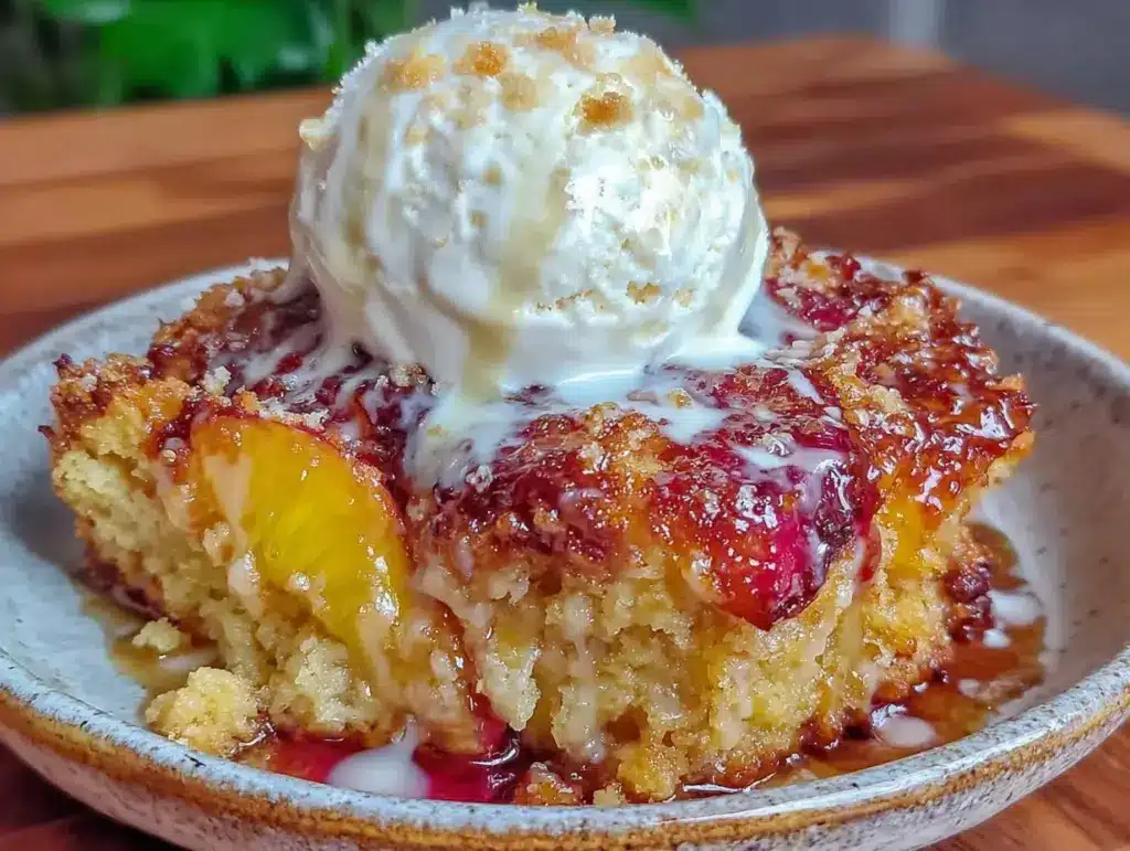 grilled peach cobbler - featured image