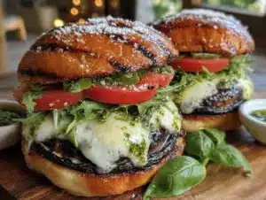 grilled portobello mushroom burgers - featured image