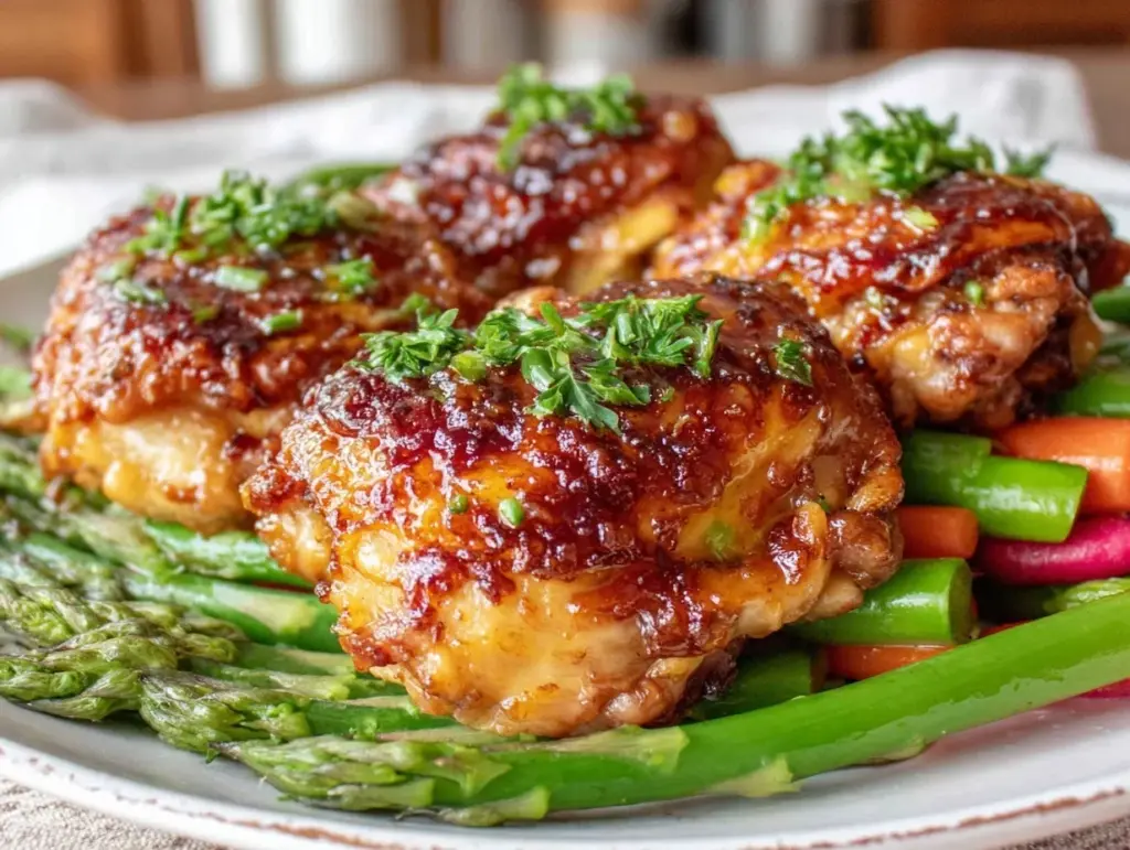 honey dijon chicken thighs - featured image