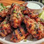 honey sriracha grilled chicken wings - featured image