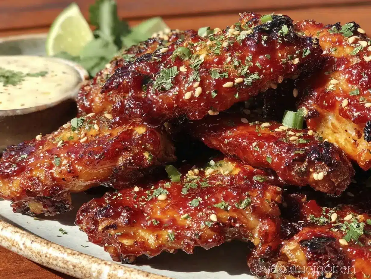 honey sriracha grilled chicken wings preparation steps