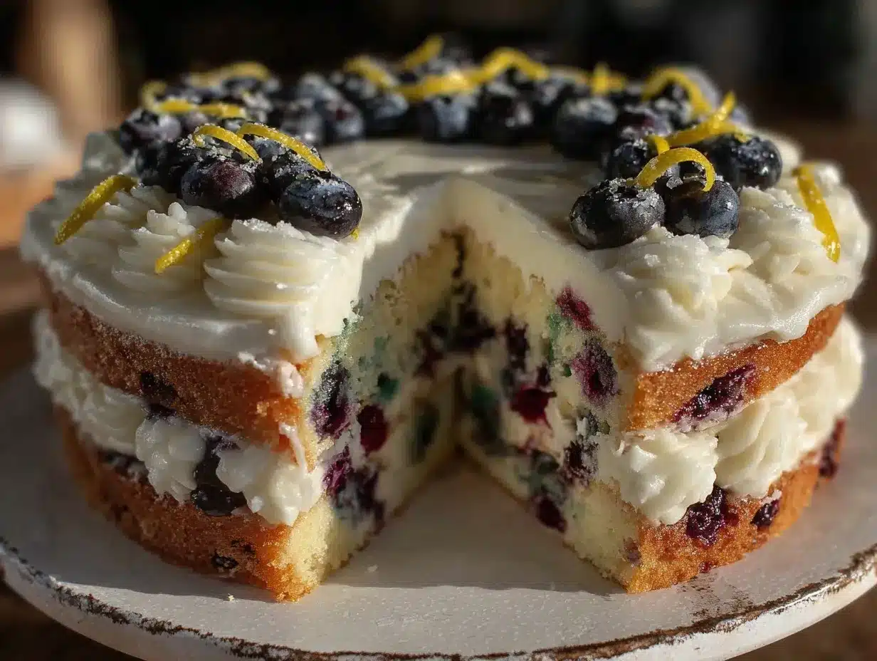 lemon blueberry layer cake preparation steps