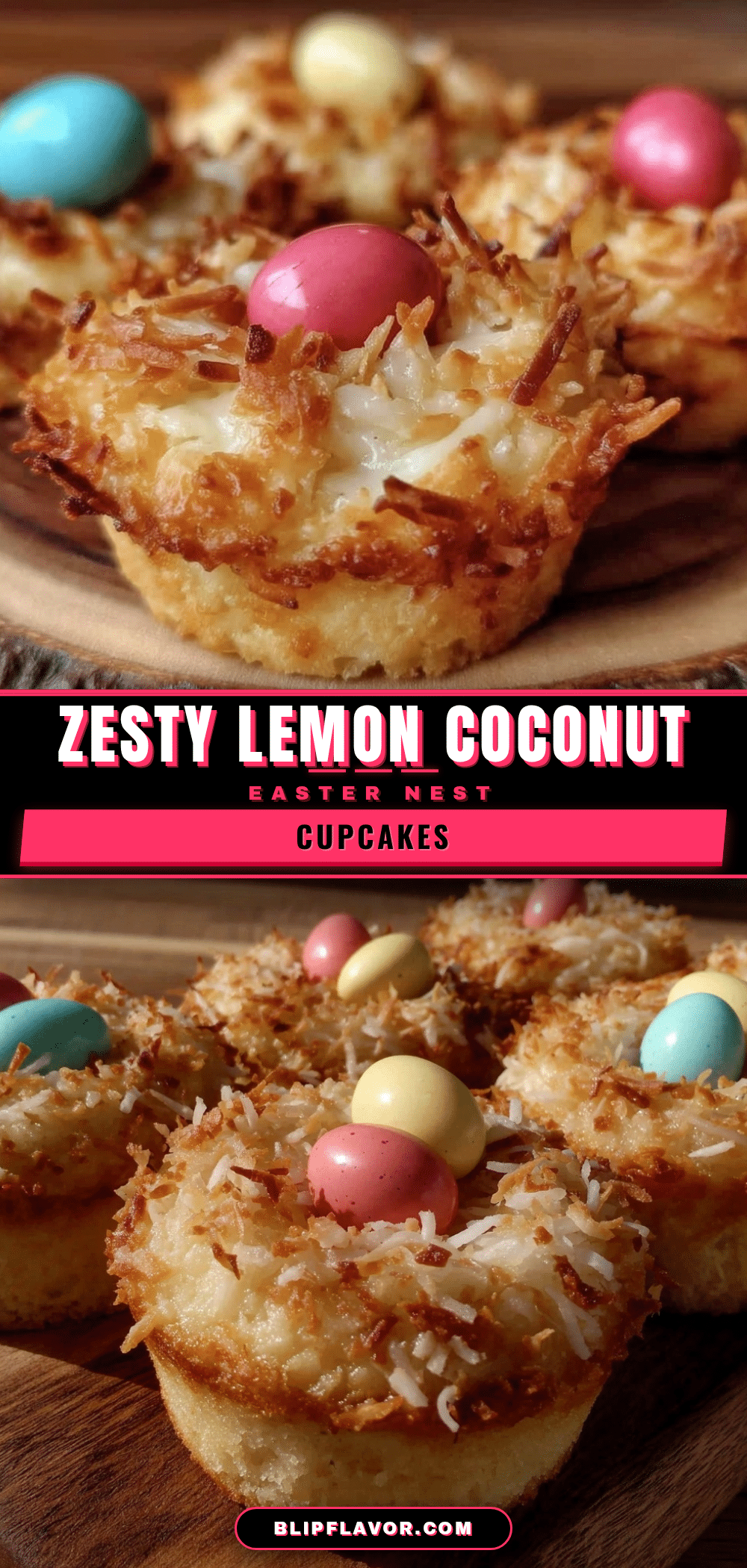 Lemon Coconut Easter Nest Cupcakes recipe